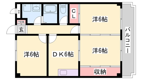 滝野駅 徒歩5分 3階の物件間取画像